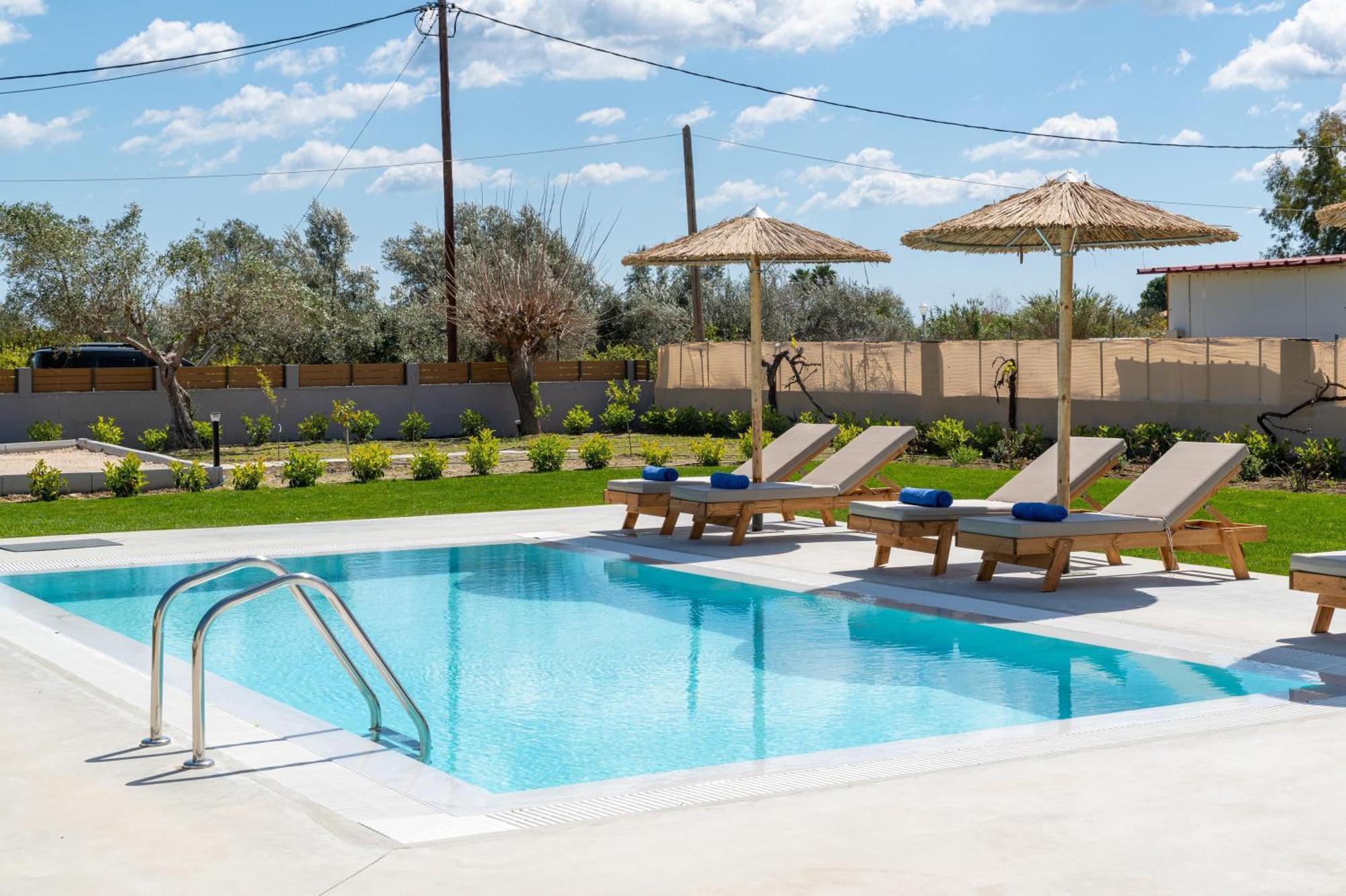 Ethria Pool Villa With Heated Jacuzzi Afantou Exterior foto