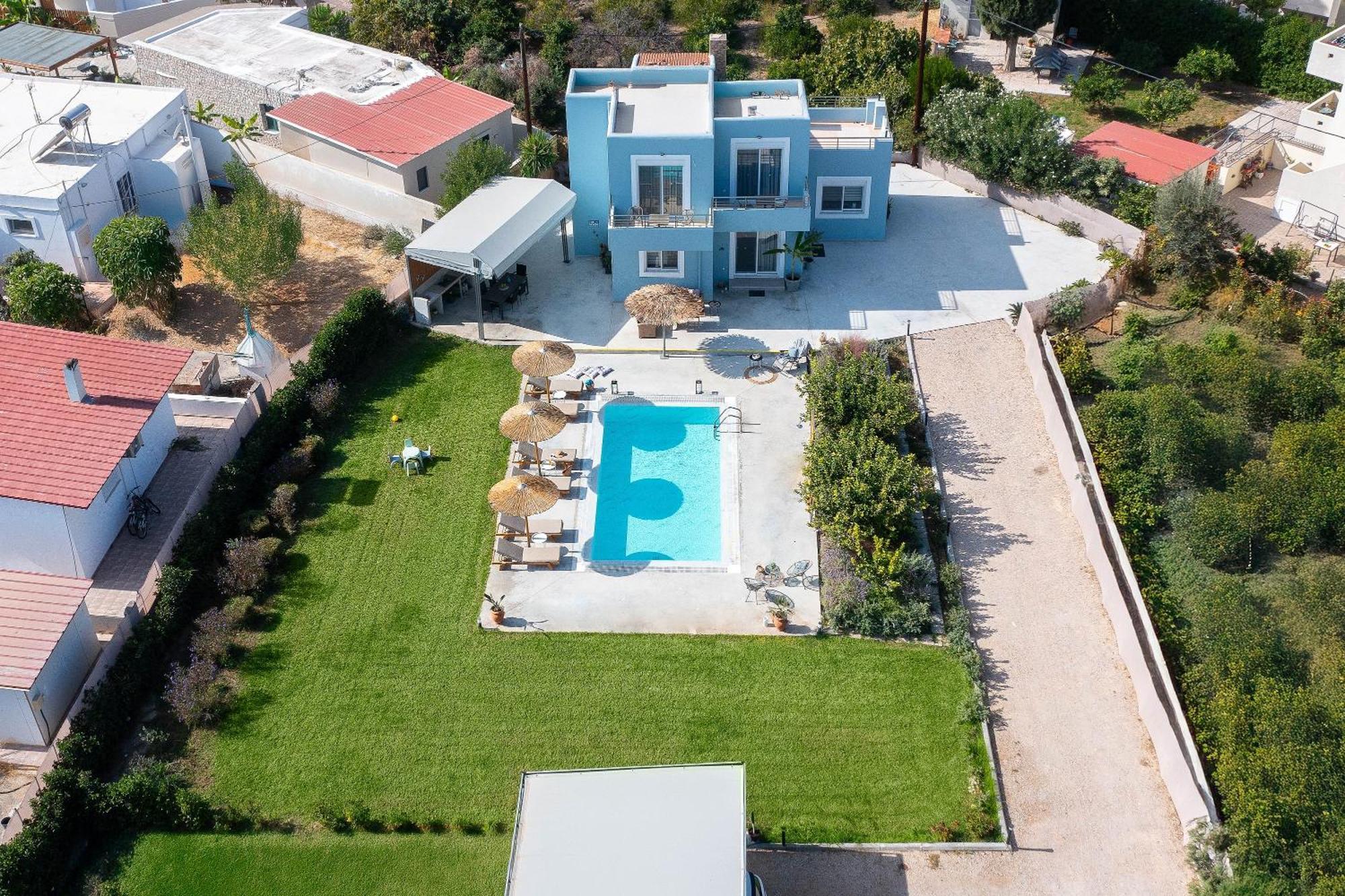 Ethria Pool Villa With Heated Jacuzzi Afantou Exterior foto